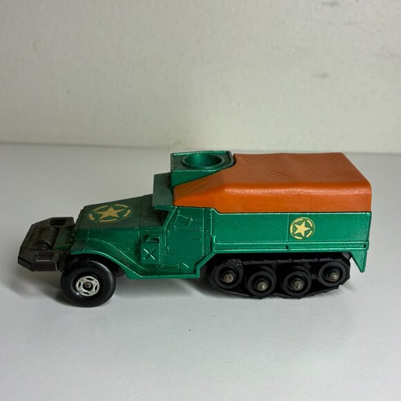 Matchbox Battle Kings A1 US Army Half Track K-108 1974 Die Cast Metallic Green - Picture 5 of 8